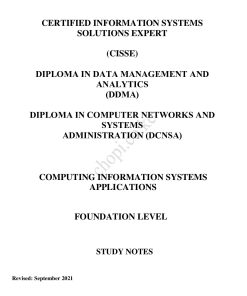 INFORMATION SYSTEMS STRATEGY, GOVERNANCE AND ETHICS NOTES - CISSE INTERMEDIATE LEVEL