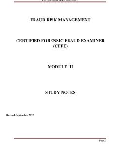 F R A U D   R I S K   M A N A G E M E N T NOTES -  C F F E M O D U L E I I I