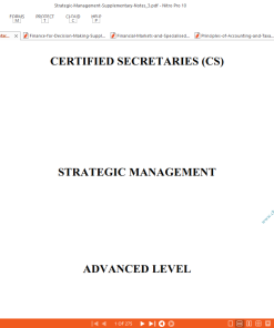 STRATEGIC MANAGEMENT NOTES- CS ADVANCED LEVEL