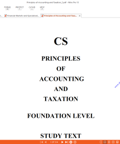 PRINCIPLES OF ACCOUNTING AND TAXATION  NOTES - CS FOUNDATION LEVEL
