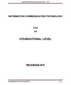 Information Communication Technology Revision Kit