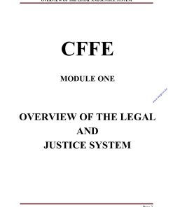 OVERVIEW OF THE LEGAL AND JUSTICE SYSTEM - CFFE MODULE I