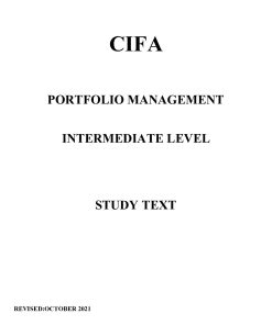 PORTFOLIO MANAGEMENT NOTES- CIFA INTERMEDIATE LEVEL