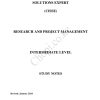 RESEARCH AND PROJECT MANAGEMENT NOTES - CISSE INTERMEDIATE LEVEL