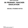 DPTE SOCIAL STUDIES NOTES - DIPLOMA IN PRIMARY TEACHER EDUCATION
