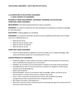DECTE & DPTE EDUCATION ASSESSMENT NOTES