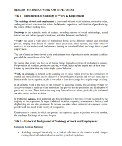 HEH 2205 Sociology of Work and Employment Notes