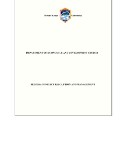 BED3216: CONFLICT RESOLUTION AND MANAGEMENT NOTES - MKU