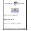 BBM3216/SPM 322:  SUPPPLY QUALITY MANAGEMENT NOTES - MKU
