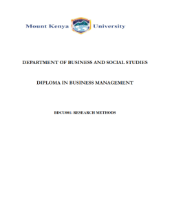 SDCU001 Research Methods Notes