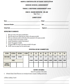 2026 Grade 10 Building Construction Mid Term 2  Exam with Marking Scheme