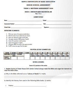 2026 Grade 10 CRE Mid Term 2  Exam with Marking Scheme