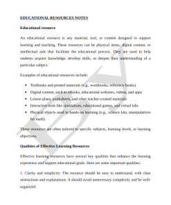 DPTE Educational Resources Notes