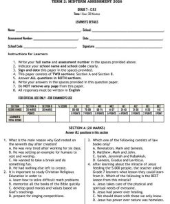 2026 Grade 7 CRE Mid Term 2  Exam with Marking Scheme