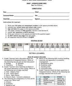 2026  Grade 7 Integrated Science Paper 1- 2 Mid Term 2 Exam with Marking Scheme