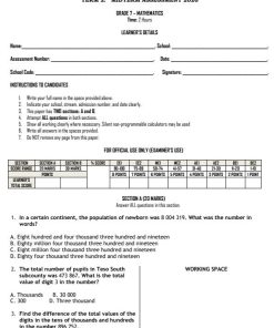 2026 Grade 7 Mathematics Mid Term 2  Exam with Marking Scheme