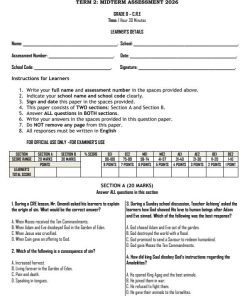 2026 Grade 8 CRE Mid Term 2 Exam with Marking Scheme