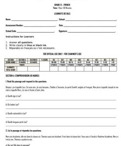 2026 Grade 8 French Mid Term 2  Exam with Marking Scheme