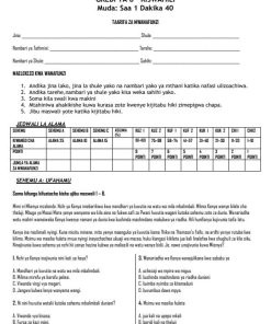 2026 Grade 8 Kiswahili Paper 1-2 Mid Term 2  Exam with Marking Scheme