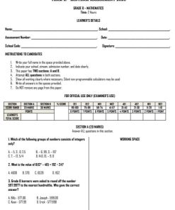 2026  Grade 8 Mathematics Mid Term 2 Exam with Marking Scheme
