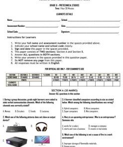 2026 Grade 8 Pre-Technical Studies Mid Term 2  Exam with Marking Scheme