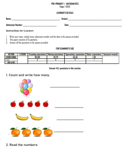 2026 PRE-PRIMARY 1 (PP1) MID TERM EXAMS WITH MARKING SCHEMES- SET 2