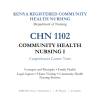 CHN 1102 — Community Health Nursing I  Lecture Notes -KMTC