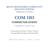 COM 1103 — Communication  Lecture Notes -KMTC