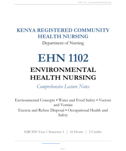 EHN 1102 — Environmental Health Nursing KMTC Lecture Notes