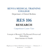 RES 106: Research  Lecture Notes - KMTC