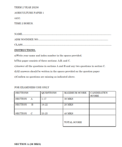 2026 Form 4 Agriculture Paper 1 End of Term 2  Exam with Marking Scheme