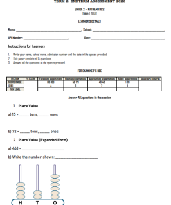 2026 GRADE 2 END TERM ASSESSMENT – TERM 2