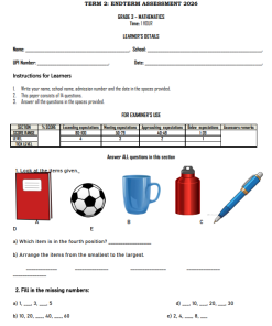 2026 GRADE 3 END TERM ASSESSMENT – TERM 2