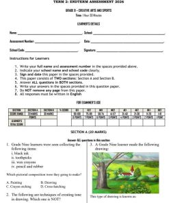 2026 Grade 9 Creative Arts and Sports End of Term 2  Exam with Marking Scheme