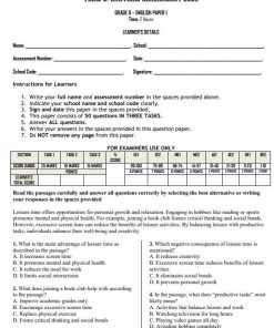 2026 Grade 9 English Paper 1 End of Term 2 Exam with Marking Scheme
