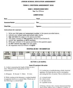 2026 Grade 9 Integrated Science Paper 1 End of Term 2 Exam with Marking Scheme