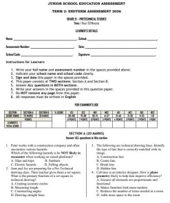 2026 Grade 9 Pre-Technical Studies End of Term 2  Exam with Marking Scheme