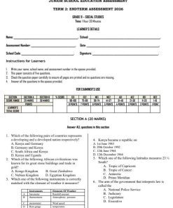 2026 Grade 9 Social Studies End of Term 2  Exam with Marking Scheme