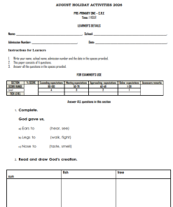 2026 PP1 August  Holiday Assignments (Homeworks) - Set 1
