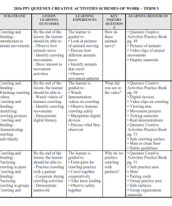 2026 PP1 QUEENEX CREATIVE ACTIVITIES  SCHEMES OF WORK – TERM 3
