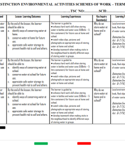 2026 GRADE 2 DISTINCTION ENVIRONMENTAL ACTIVITIES SCHEMES OF WORK – TERM 3