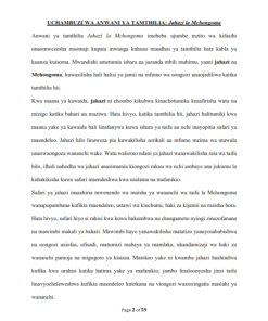 GRADE 10 MWONGOZO WA JAHAZI LA MCHONGOMA (GUIDE AND SUMMARY NOTES )