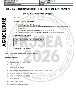 2026  KJSEA PREDICTION 1 EXAMS WITH MARKING SCHEMES