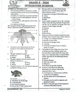 GRADE 5 2026 DISTINCTION 007  EXAMS WITH MARKING SCHEMES
