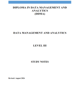 DATA MANAGEMENT AND ANALYTICS NOTES - DDMA Level III