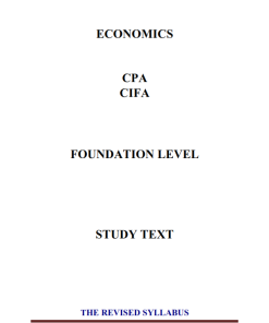 CIFA FOUNDATION LEVEL - ECONOMICS NOTES 
