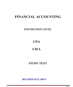 CPA  AND CIFA FOUNDATION LEVEL - FINANCIAL ACCOUNTING NOTES 