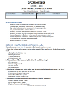2026 Grade 8 End Term 3  Exams with Marking Schemes
