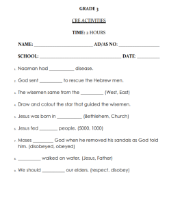 2026 Grade 3 End Term 3  Exams with Marking Schemes -Set 1