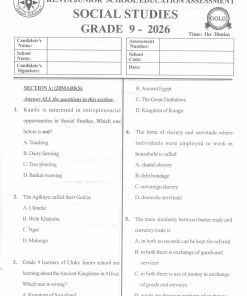 2026 GRADE  9 KJSEA Compass Final Trial (Gold)  All Subjects & Marking Schemes